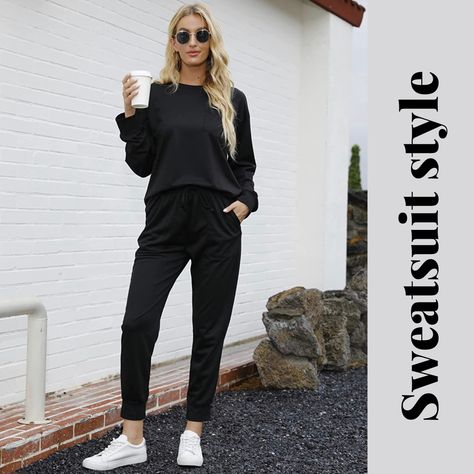 Sweatsuit styles 2022 Christmas Outfits Casual, Lounge Sets For Women, Trendy Pajamas, Outfit Clubwear, Fall Outfits 2023, Track Suits, Two Piece Outfits, Set Outfits, Travel Outfits