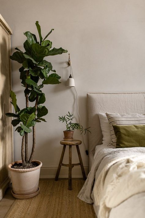 Bedroom Plants Decor, Teenage Room Decor, Natural Bedroom, Devol Kitchens, 카페 인테리어 디자인, Relaxing Bedroom, Bedroom Plants, In The Corner, Style Deco