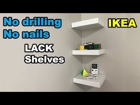 IKEA Lack Shelf Without Drilling or Nails: 6 Steps (with Pictures) Shelf Without Drilling, Hanging Shelves Without Nails, Shelves Without Drilling The Wall, How To Hang Shelves Without Nails, Hang Shelves Without Nails, No Drill Shelves, Ikea Lack Shelf, Ikea Lack Wall Shelf, Lack Shelves