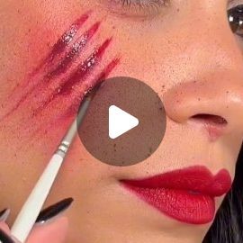 Cat Scratch Makeup, Scratch Makeup, Halloween Makeup Hacks, Latest Makeup Trends, Cat Scratch, Latest Makeup, Cat Makeup, Cat Scratching, Makeup Trends