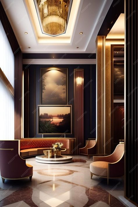 Waiting area in the luxury hotel lobby | Premium AI-generated image Lobby Waiting Area, Luxury Hotel Lobby, Luxury Hotels Lobby, Lobby Seating, Waiting Area, Home Entrance Decor, Entrance Decor, Hotel Lobby, House Entrance