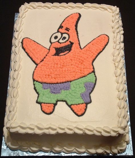 Patrick star Patrick Star Birthday Cake, Patrick Star Cake, Patrick Cake, Easter Birthday Cake, Starfish Cake, Spongebob Birthday Cake, Spongebob Cake, Star Cake, Spongebob Party