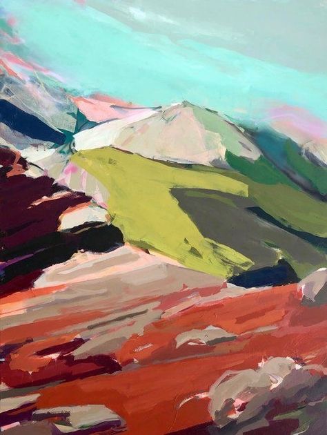 Expressionist Landscape, Contemporary Landscape Painting, Expressionist Art, Japon Illustration, Abstract Art Landscape, Landscape Drawings, Mountain Paintings, Mountain Art, Abstract Landscape Painting