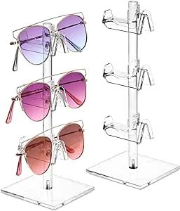 MOOCA 2 Pcs Set Acrylic 3 Tier Eyeglasses Frame Riser Display Stand, Sunglasses Rack, Sunglasses Rack Holder, Acrylic Eyewear Display, Glasses Holder Stand, 3 Frames for Each Holder Sunglasses Rack, Eyewear Display, Glasses Stand, Dream Closet Design, Sunglasses Display, Display Risers, Acrylic Display Stands, Glasses Holder, Booth Display