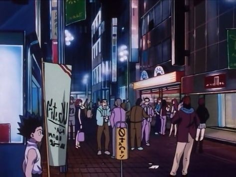 Hxh 1999, Japan 80's Aesthetic, Anime City, 80s Aesthetic, Pretty Images, 90s Aesthetic, 90s Anime, Pose Reference Photo, Night City