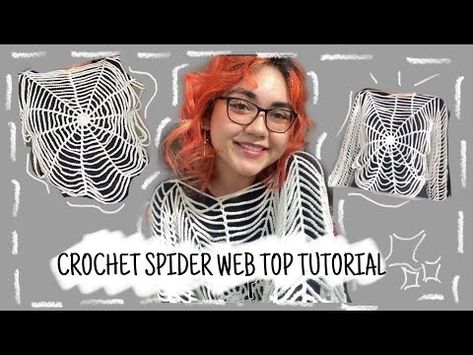 (6) ✧*:･ﾟSpider-Web Top Crochet Tutorial - step-by-step 🕸 *:･ﾟ - YouTube Spider Web Shirt Crochet, Spider Web Top Crochet Pattern, Spiderweb Sweater Crochet Pattern, Crochet Cobweb Top, Spiderweb Top Crochet Pattern, Spiderweb Crochet Top Pattern Free, Crochet Spider Web Top Pattern Free, Spider Crochet Top, Spider Web Top Crochet