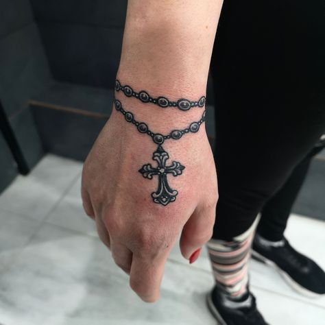 3 Crosses Tattoo, Ryan Tattoo, Cross Tattoo On Wrist, Tattoo Ideas Males, Rosary Tattoo, Heaven Tattoos, Cross Tattoo For Men, Rapper Jewelry, Wrist Tattoos For Women