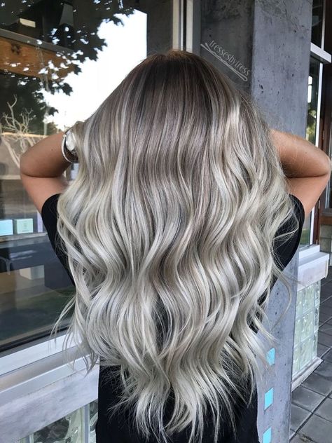 Blonde Platinum Balayage, Platinum Balayage, Baylage Hair, Blonde Platinum, Silver Blonde Hair, Icy Blonde Hair, Silver Blonde, Icy Blonde, Ash Blonde Hair