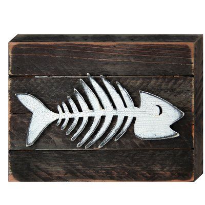 Fish Skeleton Art, Love Wooden Sign, Themed Restaurant, Funny Fish, Horses Wall Decor, Woodwork Ideas, Fish Skeleton, Engraved Wood Signs, Vintage Skeleton