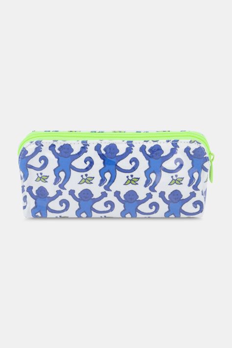 Roller Rabbit Pouch, Roller Rabbit Pencil Case, Roller Rabbit Makeup Bag, Monkey Makeup, Monkey Bag, Preppy School Supplies, All About Rabbits, Blue Monkey, Cute Birthday Ideas