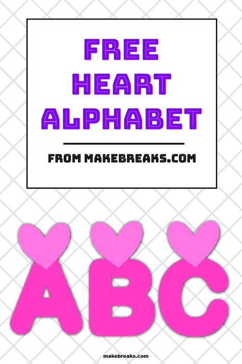 Free printable letters with hearts - alphabet for bunting, cards, classroom etc #freeprintable #heartalphabet Letters With Hearts, Heart Alphabet, Teacher Presents, Free Printable Alphabet, Make Bunting, Valentines Letter, Printable Valentines Day Cards, Valentines Day Coloring Page, Daycare Teacher