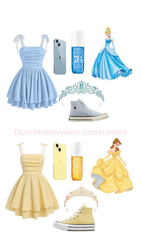 #princesscinderella #princessbelle #halloweencostume Easy Belle Costume, Disney Princess Teen Costume, Simple Princess Costume, Disney Princess Costumes For Teens, Halloween Costume Ideas Princess, Belle Costume Ideas, Disney Princesses Halloween Costumes, Sophia The First Costume, Spooky Shadows