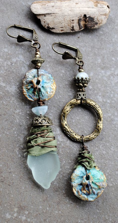 Metal Art Jewelry, Sundance Jewelry, Vintage Jewelry Ideas, Artisan Jewelry Handmade, Mixed Media Jewelry, Jewelry Design Inspiration, Earrings Inspiration, Upcycled Jewelry, Jewelry Creation