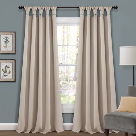 Lush Decor Insulated Knotted Tab Top Blackout Window Curtain Panel Wheat 52x84 Set French Country Curtains, Tab Top Curtains, Country Curtains, Lush Decor, Thermal Curtains, Colorful Curtains, Blackout Windows, Curtain Sets, Window Panels