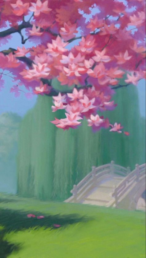 Mulan Cherry Blossom, Disney Viejo, Doll Backgrounds, Monthly Pictures, Phone Wallpaper Boho, Mulan Disney, Disney Rooms, Disney Background, Style Reference