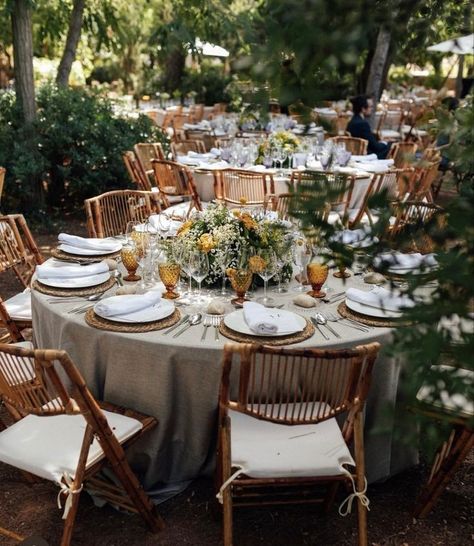 Wedding Table Settings Italian, Round Table Setting Ideas Wedding Rustic, Tuscany Wedding Round Tables, Italian Wedding Round Table Decor, Round Top Table Wedding, Round Table Flowers Wedding, Romantic Old World Charm Wedding, Earth Wedding Theme, Italian Wedding Centerpieces