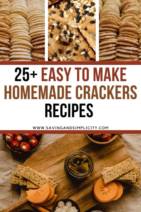 25+ easy to make homemade crackers recipes including gluten free options.  Rosemary and sea salt, cheddar cheese crackers, easy crackers and many more. Great for lunches, snack ideas, with your favorite cheese ball or on charcuterie board. Super easy make and easy on the budget. Homemade Oyster Crackers, Savory Homemade Snacks, Homemade Gluten Free Crackers, Homemade Triscuits Cracker Recipe, Cracker Recipes Homemade Easy, Diy Crackers Recipe, Home Made Crackers Recipes, Easy Cracker Recipe, Gluten Free Crackers Recipe