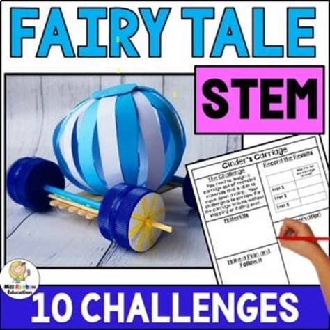 Fairy Tale STEM Activities - 10 STEM Challenges - Fairytale | TPT Fairy Tale Steam Activities, Fairytale Stem Activities, Fairytale Stem, Fairy Tale Stem Activities, Storybook Stem, National Book Day, Fairy Tale Stem, Disney Camp, Fairy Tale Projects