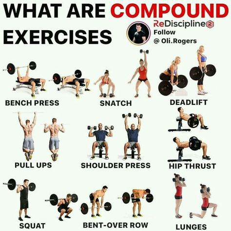 Full Body Weight Workout, Compound Lifts, Lifting Workouts, Weight Lifting Workouts, Compound Exercises, Workout Posters, Body Training, Weight Training Workouts, Gym Routine