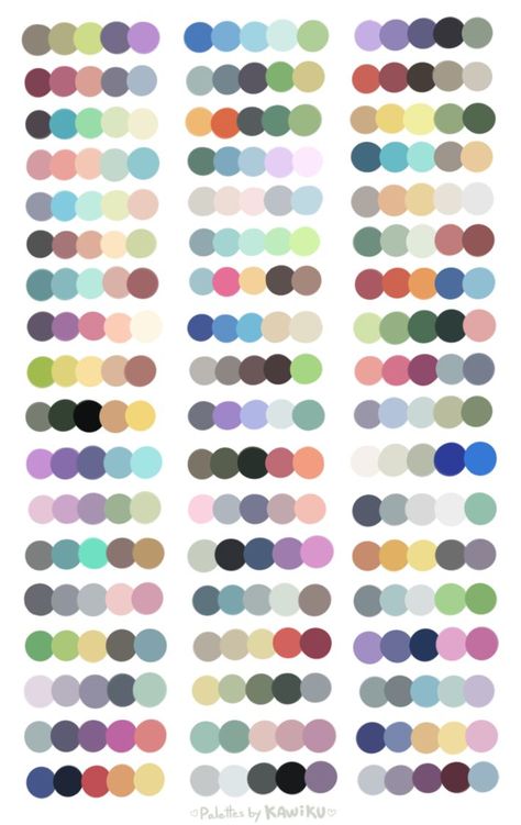 Free Palettes by Kawiku: Color Palette For Shading, All Color Palette Ibispaint, Color Palette For Coloring Book, Gradient Map Palette, Cute Color Pallets Procreate, Colour Palette Procreate Free, Color Mixing Chart, Color Palette Challenge, Palette Art