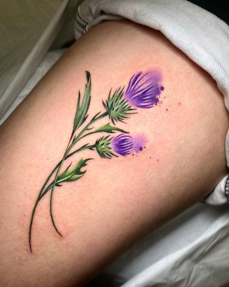 Irish Flower Tattoo, Thistle Tattoos, Evan Tattoo, Pagan Tattoos, Thistle Flower Tattoo, Gaelic Tattoo, Scotland Tattoo, Watermelon Tattoo, Scottish Thistle Tattoo