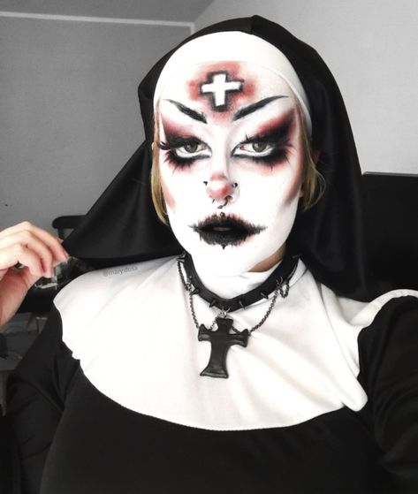 Goth Nun, Sick Makeup, Horror Make-up, Drag Make-up, Drag Makeup, Make Up Inspo, Goth Makeup, Horror Art, Costume Ideas