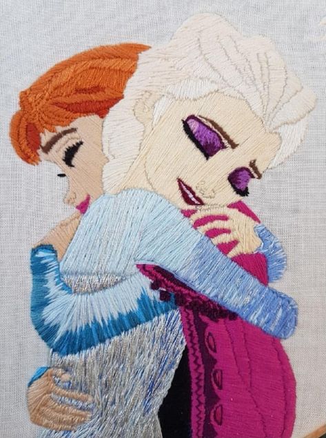 Frozen embroidery Hoopart by NathalohaStitches Hand Embroidery Disney, Hand Embriodary, Tangled Embroidery Disney, Frozen Embroidery Designs, Disney Princess Embroidery Patterns, Elsa Embroidery, Pencil Sketches Of Girls, Frozen Embroidery, Disney Embroidery Patterns Creamagic.com