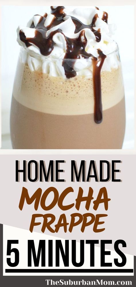 Blended Mocha Recipe, Frappe Recipe Mcdonalds, Chocolate Frappe Recipe, Homemade Mocha Frappe, Frappe At Home, Mcdonalds Mocha Frappe, Blended Coffee Recipes, Homemade Frappe, Chocolate Coffee Recipes