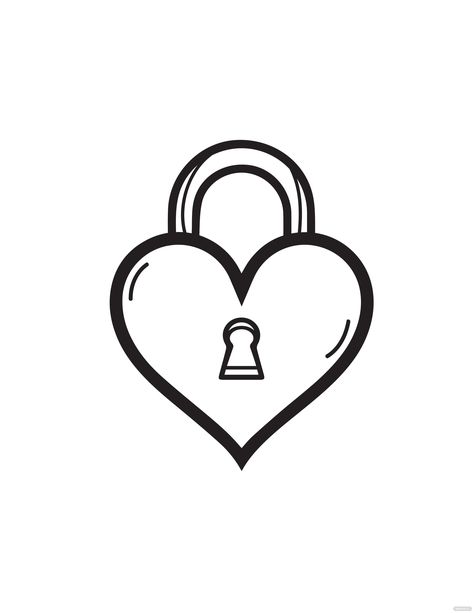 Heart With Lock Tattoo, Heart Keyhole Tattoo, Heartlocked Tattoo, Heart Lock Drawing, Heart Shaped Lock Tattoo, Easy Tats, Padlock Tattoo, Heart Lock Tattoo, Keyhole Tattoo