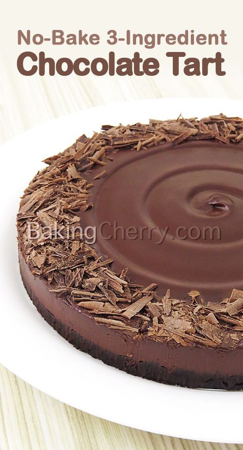 Learn how to make this No-Bake 3-Ingredient Creamy Chocolate Tart. A silky smooth chocolate ganache filling with a delicious and creamy Oreo base. #recipe #tart #dessert #yummy #easy #homemade #3ingredient #easydessert #DIY #tasty #delicious Eggless Chocolate Cookies, Quick And Easy Desserts, Chocolate Tarts Recipe, Chocolate Ganache Tart, Dessert Treats, Ganache Filling, Chocolate Ganache Filling, Chocolate Torte, 3 Ingredient Recipes