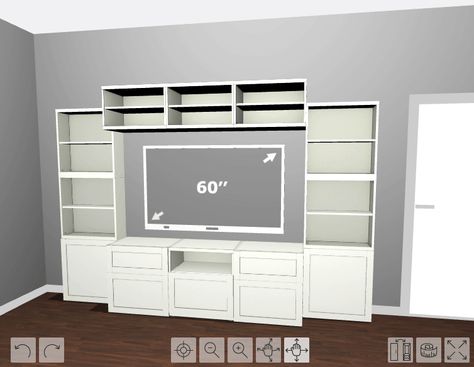 How to Design, Install, and Add Trim to an IKEA BESTA Built-In System | Abby Lawson Ikea Media Cabinet, Ikea Wall Units, Ikea Entertainment Center, Wall Cabinets Living Room, Ikea Wall Cabinets, Ikea Built In, Ikea Tv, Ikea Wall, Living Room Built Ins