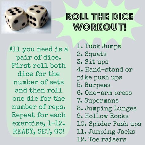 Roll The Dice Workout. For when you're bored with other workouts! Dice Workout, Crossfit Kids, Physical Education Lessons, Karate Training, Basketball Workouts, Boot Camp Workout, Roll The Dice, I'm Bored, Workout Games