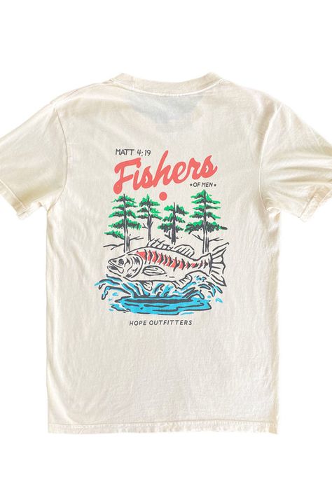 Fishers Of Men, Vintage Shirt Design, Graphic Tees Vintage, Mens T Shirts, Christian Clothing, Mens Graphic Tee, Tee Design, Buy 1, Vintage Look