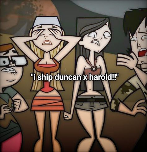 #totaldrama #ship #dunhar #duncan #harold Duncan X Harold, Real Whispers, Drama Island, Total Drama Island, Total Drama, Drama Series, Bad News, Dj, Drama