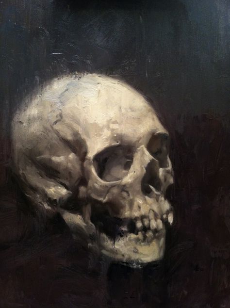 Patrick Mathews SF skull_painting Simple Skull Drawing, People Painting, Skulls Drawing, Skull Painting, Skeleton Art, Still Life Drawing, Skull Drawing, Human Skull, A Level Art