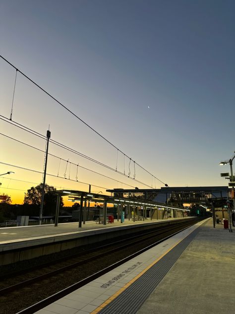 train station, sunset, sydney Sydney Trains, Train Stations, Today Pictures, Vision Boards, 2024 Vision, Train Station, Sydney, Train, Quick Saves