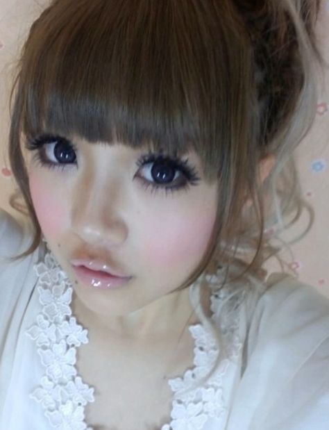 Himekaji Makeup, Hime Gyaru Makeup, Hime Gyaru Fashion, Huge Eyes, Gyaru Makeup, Pink Pinterest, Hime Gyaru, Doll Eye Makeup, Japanese Makeup