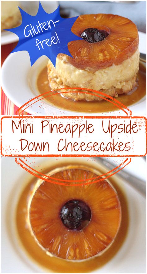 Mini Pineapple Upside Down Cheesecake, Pineapple Upside Down Cheesecake Recipe, Pineapple Upside Down Cheesecake, Upside Down Cheesecake, Gluten Free Coconut Macaroons, Cheesecake Gluten Free, Southern Recipes Desserts, Individual Cheesecakes, Coconut Macaroon