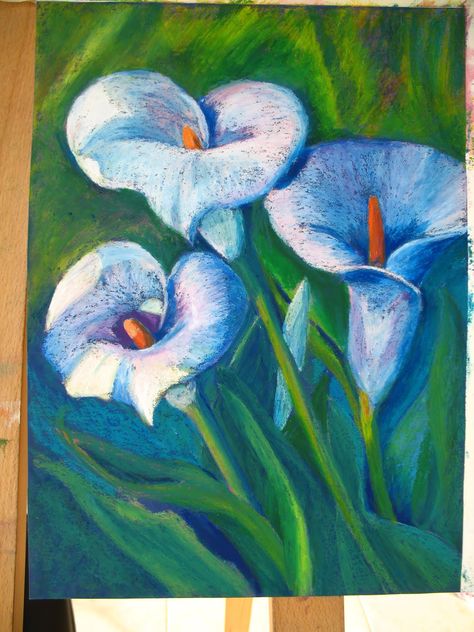 Pastel Drawing Ideas, Drawings Of Flowers, Chalk Pastel Art, Soft Pastel Art, Pastel Artwork, Oil Pastel Paintings, Pastel Landscape, Dry Pastel, Oil Pastel Art