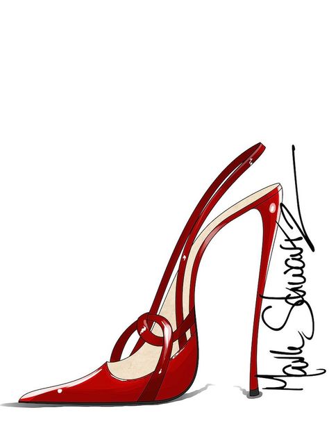 MARK SCHWARTZ - SHOE DESIGNER Shoe Sketches, Shoes Illustration, Shoe Design Sketches, Shoes Drawing, Red High, Shoe Art, Op Art, Red Shoes, Fashion Sketches