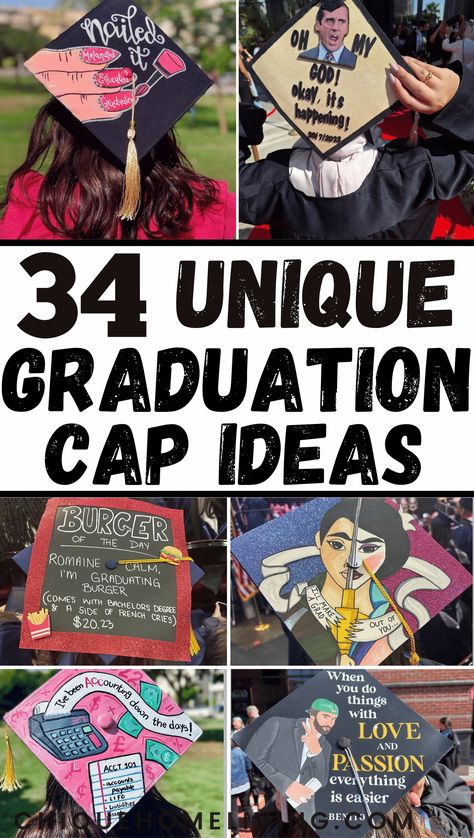 Discover 34 unique graduation cap ideas to recreate and make your special day even more memorable! From inspirational quotes to personalized designs, these creative cap decorations will help you stand out and celebrate your achievement in style. Whether you're graduating from high school, college, or beyond, find the perfect inspiration to showcase your personality and accomplishments. Cap Decoration Graduation High School Guys, Men’s Graduation Cap Decoration, Graduation Cap Unique, Cosmo Graduation Cap, Personalized Graduation Caps, Decorating Graduation Caps College, Mortar Board Decoration Grad Cap, High School Grad Cap Ideas For Guys, Graduation Cap Designs High School Guys