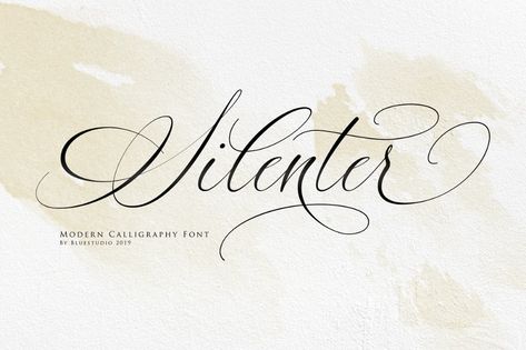 Silenter / Modern Calligraphy Font | Script Fonts ~ Creative Market As Logo Design, Font Maker, Fonts Creative, Modern Calligraphy Fonts, Modern Script Font, Font Inspiration, Logo Design Branding, Calligraphy Script, Creative Fonts