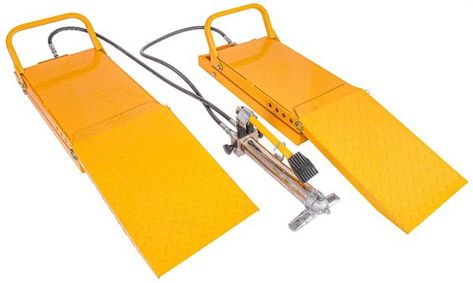 JEGS 79025 - Hydraulic Car Ramps [3000 lb. Capacity] Home Car Lift, Hydraulic Car Ramps, Truck Ramps, Garage Car Lift, Portable Car Lift, Mechanic Tool Box, Two Post Car Lift, Hydraulic Car Lift, House Lift