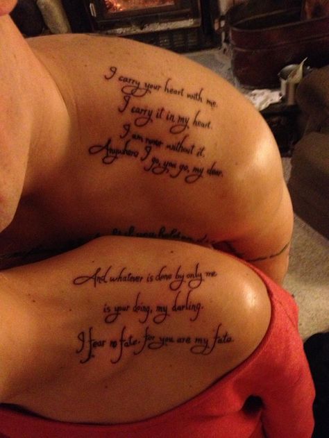 Besties Tattoos, Husband And Wife Tattoos, Johnny Cash Tattoo, Couple Tattoo Quotes, Poem Tattoo, Marriage Tattoos, Him And Her Tattoos, Couple Tattoos Love, Couples Tattoo