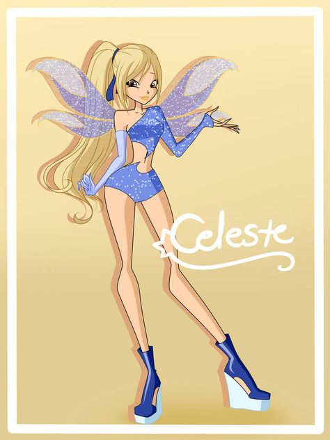 Celest Magic Winx by Sparkle-Dream Arte Monster High, Klub Winx, Oc Manga, Superhero Costume, Fairy Artwork, Beautiful Dragon, Angel Doll, Beautiful Fairies, Fashion Design Drawings