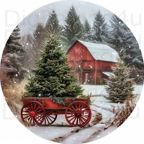 Winter Scenes Photography, Nativity Images, Christmas Wagon, Christmas Barn, Farmhouse Ornaments, Christmas Scenes, Winter Scene, Canvas Crafts, Christmas Paintings