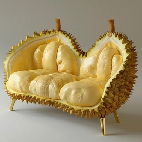 Fruit Furniture, Funky Sofa, Shell Furniture, Food Furniture, Weird Furniture, Fantasy Furniture, Natural Furniture, Cute Furniture, Funky Home Decor