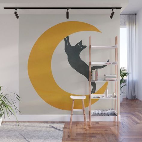 Cat Wall Mural, Vet Office Decor, Ganpati Decoration At Home, Dorm Apartment, Removable Wall Murals, Playroom Wall, Mural Wall Art, Cat Room, Removable Wall