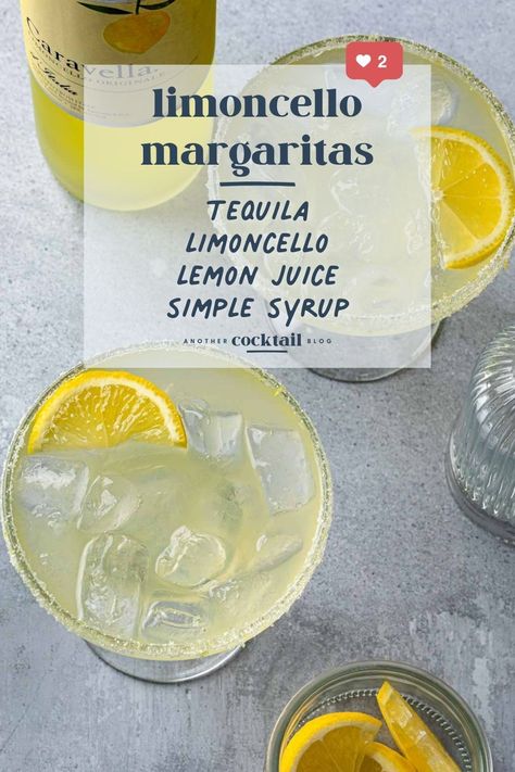 Yellow Margarita, Yellow Tequila Cocktails, Limoncello Margarita, Yellow Cocktails, Tequila And Lemonade, Lemon Margarita, Italian Margarita, Frozen Watermelon Margarita, Limoncello Cocktails