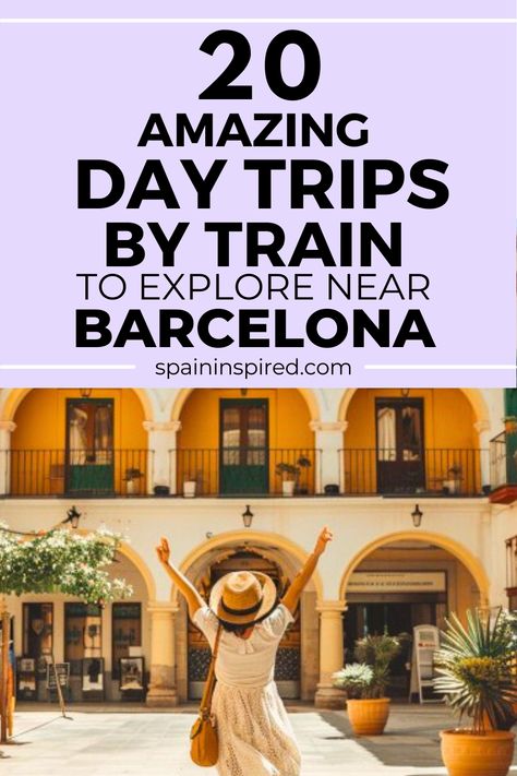 20 Best Day Trips by Train From Barcelona (2024) Barcelona Day Trips, Day Trip From Barcelona, Spanish Countryside, Travel In Spain, Barcelona Vacation, Spain Destinations, Barcelona Guide, Barcelona Itinerary, Spain Tour